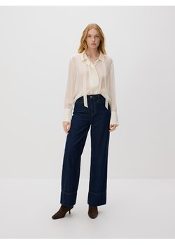 Reserved - Jeansy wide leg z wysokim stanem - granatowy ze sklepu Reserved w kategorii Jeansy damskie - zdjęcie 187497111
