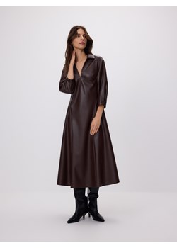 Reserved - Sukienka z imitacji skóry - brązowy ze sklepu Reserved w kategorii Sukienki - zdjęcie 187497172