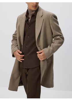Reserved - Płaszcz z domieszką wełny - beżowy ze sklepu Reserved w kategorii Płaszcze męskie - zdjęcie 187497264