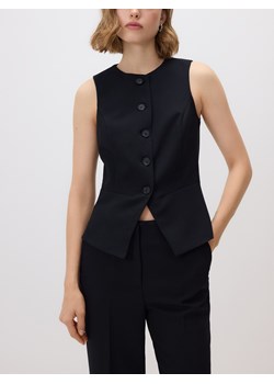 Reserved - Kamizelka z dodatkiem wiskozy - czarny ze sklepu Reserved w kategorii Kamizelki damskie - zdjęcie 187497450