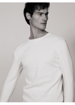 Reserved - Longsleeve super slim fit - biały ze sklepu Reserved w kategorii T-shirty męskie - zdjęcie 187497492