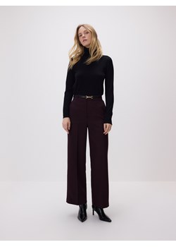 Reserved - Spodnie z paskiem - ciemnofioletowy ze sklepu Reserved w kategorii Spodnie damskie - zdjęcie 187497561