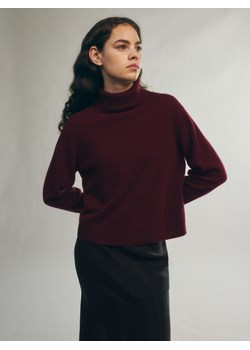 Reserved - Wełniany sweter z golfem - bordowy ze sklepu Reserved w kategorii Swetry damskie - zdjęcie 187497662