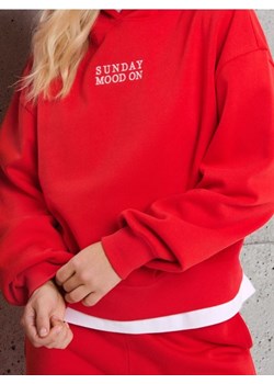 Sinsay - Bluza hoodie z bawełną - czerwony ze sklepu Sinsay w kategorii Bluzy damskie - zdjęcie 187497881