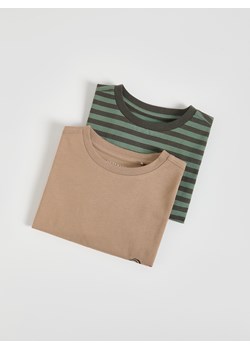 Reserved - Bawełniany longsleeve 2 pack - brązowy ze sklepu Reserved w kategorii T-shirty chłopięce - zdjęcie 187498572