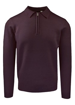 Męski, Lekki Sweter z Wiskozy z Kołnierzykiem Polo - Brave Soul - Bordo SWBRSAW25tippleOXBLOOD ze sklepu JegoSzafa.pl w kategorii Swetry męskie - zdjęcie 187498651