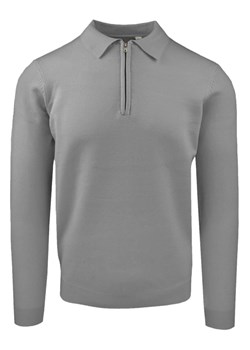Męski, Lekki Sweter z Wiskozy z Kołnierzykiem Polo - Brave Soul - Popiel SWBRSAW25tippleGREYmarl ze sklepu JegoSzafa.pl w kategorii Swetry męskie - zdjęcie 187498654