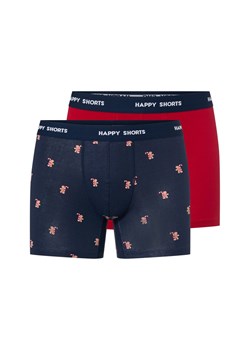 HAPPY SHORTS Bokserki w 2-paku Mężczyźni Bawełna granatowy wzorzysty ze sklepu vangraaf w kategorii Majtki męskie - zdjęcie 187498892