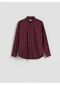 Reserved - Koszula slim fit w świąteczny wzór - bordowy ze sklepu Reserved w kategorii Koszule męskie - zdjęcie 187499694
