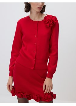 Reserved - Kardigan z aplikacją - czerwony ze sklepu Reserved w kategorii Swetry damskie - zdjęcie 187499753