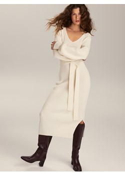 Reserved - Sukienka z wełną - złamana biel ze sklepu Reserved w kategorii Sukienki - zdjęcie 187499771
