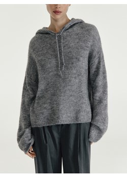 Reserved - Sweter z kapturem z wełną - szary ze sklepu Reserved w kategorii Swetry damskie - zdjęcie 187499794