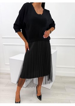 Czarna Sukienka ze Sweterkiem ze sklepu ModnaKiecka.pl w kategorii Sukienki - zdjęcie 187500992