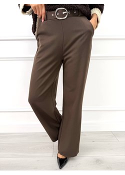 Brązowe Eleganckie Spodnie ze sklepu ModnaKiecka.pl w kategorii Spodnie damskie - zdjęcie 187501010