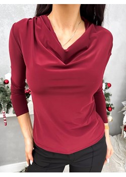 Bordowa Bluzka z Lejącym Dekoltem ze sklepu ModnaKiecka.pl w kategorii Bluzki damskie - zdjęcie 187501210