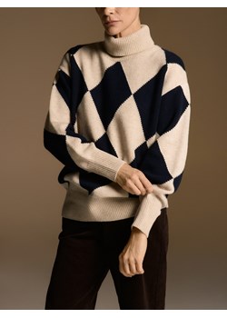 Reserved - Wełniany golf w romby - wielobarwny ze sklepu Reserved w kategorii Swetry damskie - zdjęcie 187501391