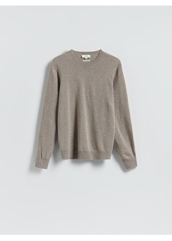 Reserved - Wełniany sweter z dodatkiem kaszmiru - beżowy ze sklepu Reserved w kategorii Swetry męskie - zdjęcie 187503514