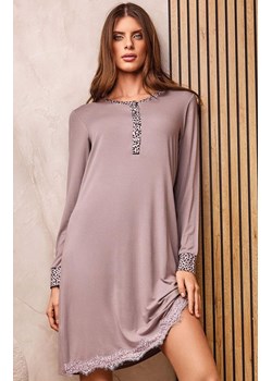 Damska koszula nocna z długim rękawem 3809 Day, Kolor taupe, Rozmiar S, Lormar ze sklepu Primodo w kategorii Koszule nocne - zdjęcie 187504560
