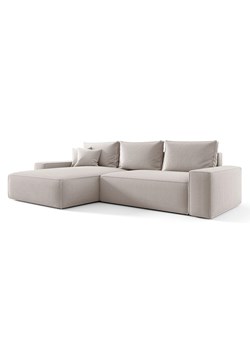 Kremowy narożnik rozkładany z pojemnikiem F2-E62 ze sklepu Edinos.pl w kategorii Narożniki - zdjęcie 187505164