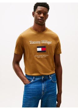 Tommy Hilfiger Koszulka męska Mężczyźni Bawełna khaki jednolity ze sklepu vangraaf w kategorii T-shirty męskie - zdjęcie 187506793