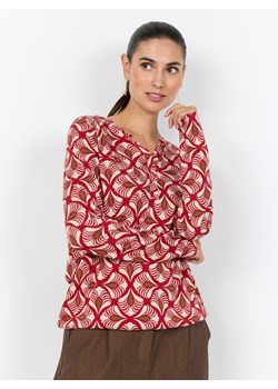 soyaconcept® Damska koszulka z długim rękawem - SC-Felicity Kobiety Bawełna czerwony wzorzysty ze sklepu vangraaf w kategorii Bluzki damskie - zdjęcie 187506800