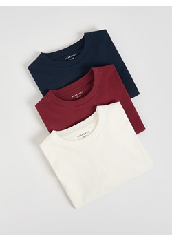 Reserved - Bawełniany longsleeve 3 pack - granatowy ze sklepu Reserved w kategorii T-shirty chłopięce - zdjęcie 187507131