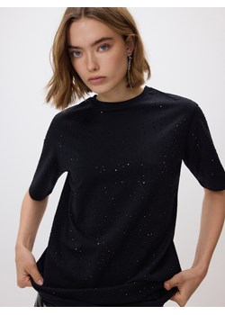 Reserved - T-shirt ze strasem - czarny ze sklepu Reserved w kategorii Bluzki damskie - zdjęcie 187507244