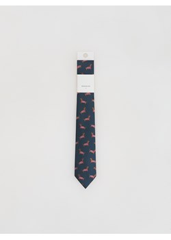 Reserved - Świąteczny krawat - granatowy ze sklepu Reserved w kategorii Krawaty - zdjęcie 187507302