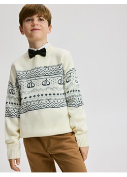 Reserved - Sweter ze wzorem - złamana biel ze sklepu Reserved w kategorii Swetry chłopięce - zdjęcie 187507410