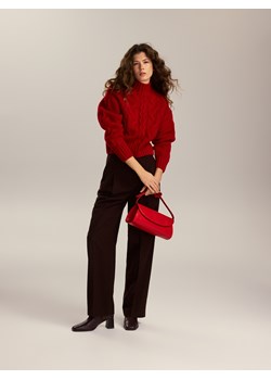 Reserved - Wełniany sweter z golfem - czerwony ze sklepu Reserved w kategorii Swetry damskie - zdjęcie 187507691