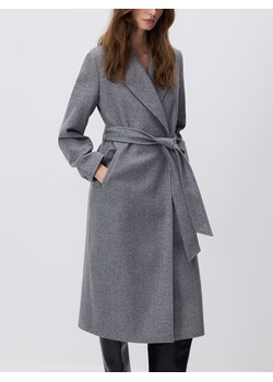 Reserved - Płaszcz z wiązaniem - ciemnoszary ze sklepu Reserved w kategorii Płaszcze damskie - zdjęcie 187507753