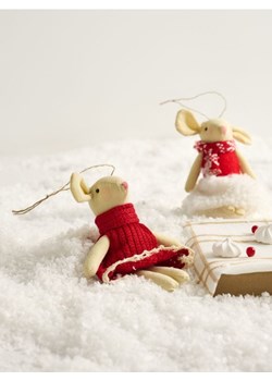Sinsay - Dekoracja świąteczna w kształcie myszy - kremowy ze sklepu Sinsay w kategorii Dekoracje bożonarodzeniowe - zdjęcie 187508193
