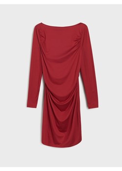 Sinsay - Sukienka z marszczeniami - czerwony ze sklepu Sinsay w kategorii Sukienki - zdjęcie 187508243