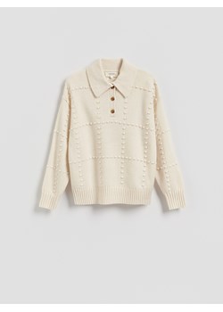 Reserved - Sweter z wełną - złamana biel ze sklepu Reserved w kategorii Swetry damskie - zdjęcie 187508633