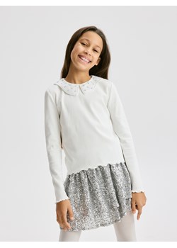 Reserved - Koszulka z aplikacją - złamana biel ze sklepu Reserved w kategorii Bluzki dziewczęce - zdjęcie 187508670