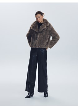 Reserved - Sztuczne futerko z kołnierzem - ciemnoszary ze sklepu Reserved w kategorii Futra damskie - zdjęcie 187508872