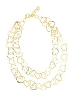 Naszyjnik w złotym kolorze z sercami w podwójnym splocie L’AF ze sklepu Eye For Fashion w kategorii Naszyjniki - zdjęcie 187510052