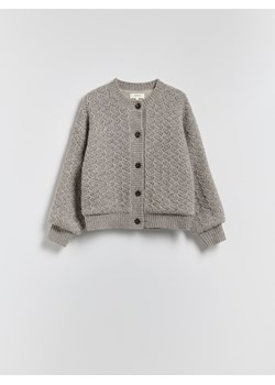 Reserved - Strukturalny kardigan z wełną - brązowy ze sklepu Reserved w kategorii Swetry damskie - zdjęcie 187510291