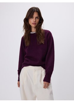 Reserved - Sweter z aplikacją - ciemnofioletowy ze sklepu Reserved w kategorii Swetry damskie - zdjęcie 187510324
