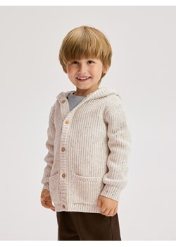 Reserved - Bawełniany kardigan z kapturem - złamana biel ze sklepu Reserved w kategorii Swetry chłopięce - zdjęcie 187510510