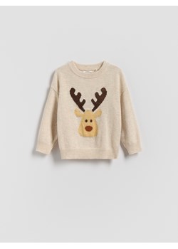Reserved - Sweter z dodatkiem wełny - beżowy ze sklepu Reserved w kategorii Swetry chłopięce - zdjęcie 187510601