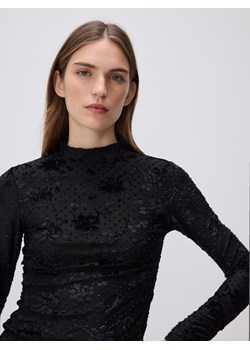 Reserved - Longsleeve w kwiatowy wzór - czarny ze sklepu Reserved w kategorii Bluzki damskie - zdjęcie 187510762