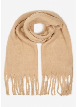 Beżowy Szalik Ozdobiony Frędzlami Esalirea ze sklepu renee.pl w kategorii Szaliki i chusty damskie - zdjęcie 187510991