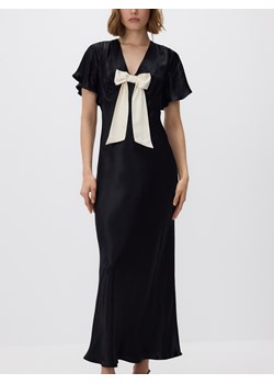 Reserved - Satynowa sukienka z kokardą - czarny ze sklepu Reserved w kategorii Sukienki - zdjęcie 187511261