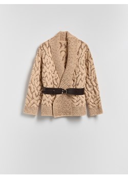 Reserved - Kardigan z paskiem - kremowy ze sklepu Reserved w kategorii Swetry damskie - zdjęcie 187511293