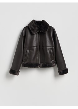 Reserved - Kurtka z kożuchem - ciemnobrązowy ze sklepu Reserved w kategorii Kurtki damskie - zdjęcie 187511453