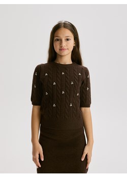 Reserved - Sweter z domieszką wełny - brązowy ze sklepu Reserved w kategorii Swetry dziewczęce - zdjęcie 187511724