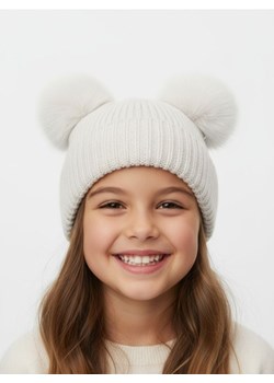 Sinsay - Czapka z pomponami - kremowy ze sklepu Sinsay w kategorii Czapki dziecięce - zdjęcie 187513421