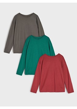 Sinsay - Koszulki z długimi rękawami 3 pack - bordowy ze sklepu Sinsay w kategorii T-shirty chłopięce - zdjęcie 187513474