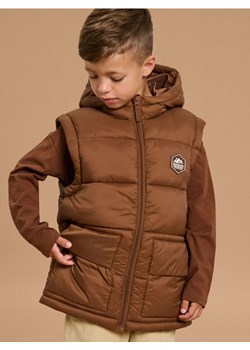 Sinsay - Kurtka ocieplana z kapturem i odpinanymi rękawami - brązowy ze sklepu Sinsay w kategorii Kurtki chłopięce - zdjęcie 187513521